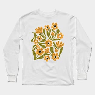 Boho blooms in beige and green Long Sleeve T-Shirt